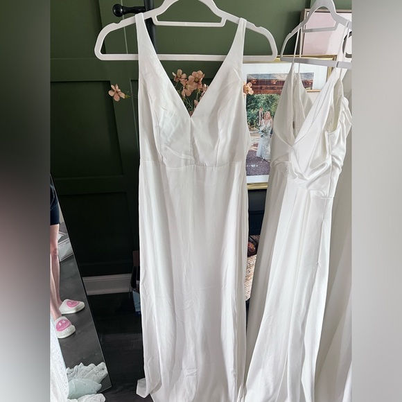 Lulus Love and Happiness White Button Back Mermaid Maxi wedding Dress - Picture 4 of 7